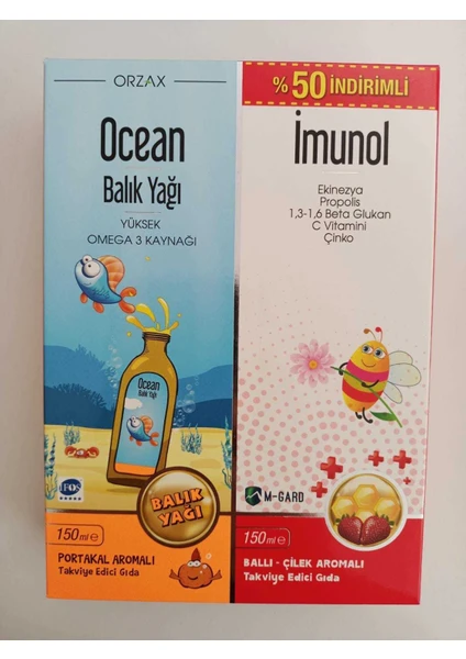 Ocean Balık Yağı 150 ml + İmunol Şurup 150 ml