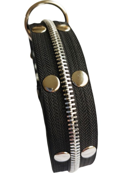 Köpek boyun tasması siyah deri fermuarlı kalınlık:4mm genişlik:3cm boyun ölçüsü:24-32cm ayarlamalı dog collar T5-23XS