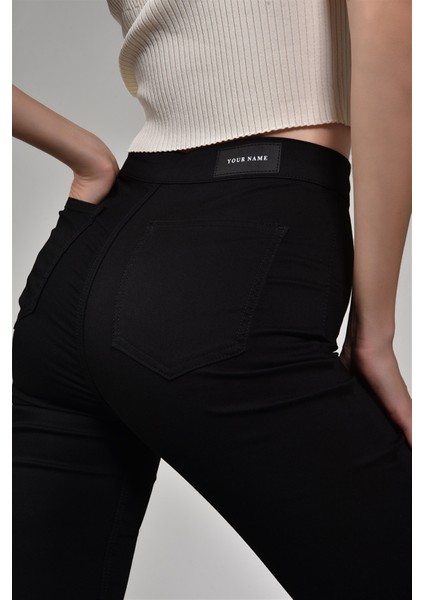 Kadın Siyah Skinny Flare Jean modelleri