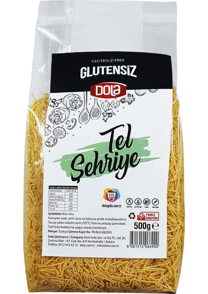 Glutensiz Makarna Tel Şehriye 500 Gr.