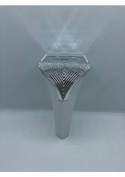 Plastik,venedik 15 cm Beyaz-Krom Koltuk,baza,mobilya Ayağı (4 Adet)