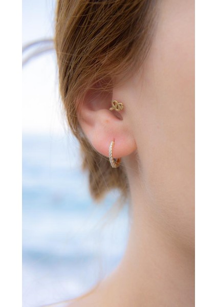 Taşlı Halka Küpe Çap 1.1 cm