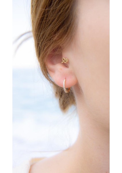 Taşlı Halka Küpe Çap 1.1 cm modelleri