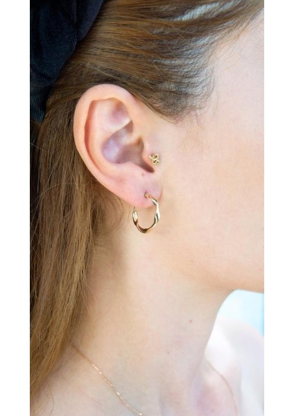 Altın Dalgalı Küpe modelleri