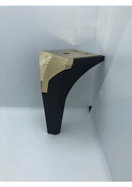 Plastik,venedik 15 cm Siyah-Gold Koltuk,baza,mobilya Ayağı (4 Adet)