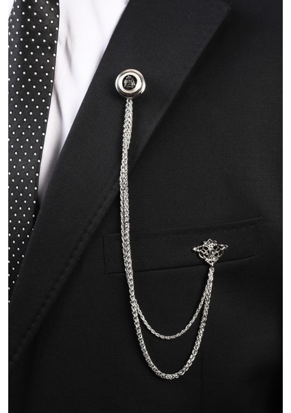 Ceket Yaka Iğnesi Gümüş