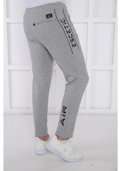 Erkek Spor G2 Melanj (Açık Gri) Eşofman Altı, Süper İki İplik, 4 Mevsim, Slimfit Kalıp - 1905