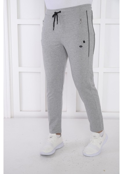 Erkek Spor G2 Melanj (Açık Gri) Eşofman Altı, Süper İki İplik, 4 Mevsim, Slimfit Kalıp - 1905