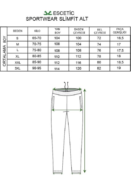 Erkek Spor G2 Melanj (Açık Gri) Eşofman Altı, Süper İki İplik, 4 Mevsim, Slimfit Kalıp - 1905