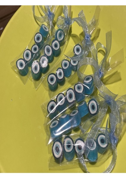 Mavi Nazar Boncuğu Parmak Lolly 100 Adet