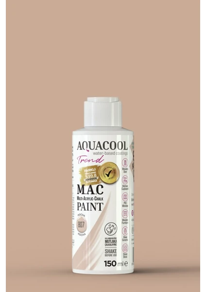 M.a.c Su Bazlı Akrilik Hobi Boyası 807 Mocha 150 ml