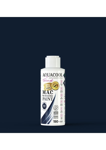 M.a.c Su Bazlı Akrilik Hobi Boyası 791 Karadeniz 150 ml