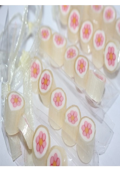 Pembe Çiçek Parmak Lolly 100 Adet
