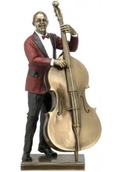 Wıse Veronese Serisi- › Wise Cazcılar-Kontrabas Çalan Adam-16*13*33.5 Cm.– Dekoratif Obje