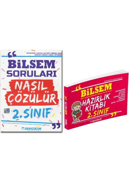 Zeki Çocuk Bilsem 2.Sınıf Hazırlık Kitabı ve Bilsem Soruları Nasıl Çözülür Kitabı