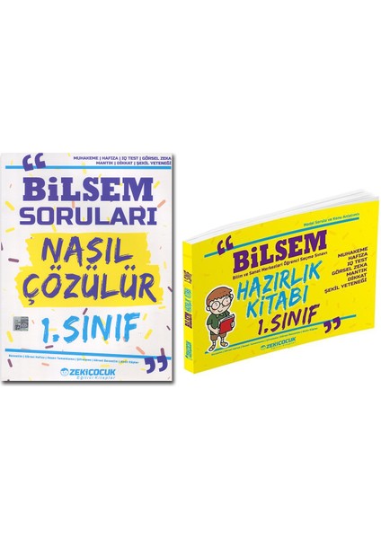 Zeki Çocuk Bilsem 1.Sınıf Hazırlık Kitabı ve Bilsem Soruları Nasıl Çözülür Kitabı