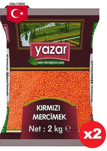 Yerli Kırmızı Mercimek 2 Kg. x 2 Adet