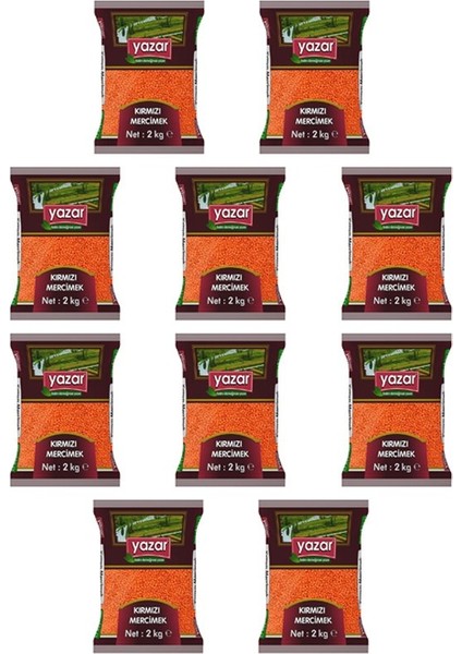 Yerli Kırmızı Mercimek 2 Kg. x 10 Paket