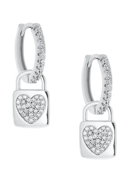 Merano Design Heartlock Rhodium Küpe