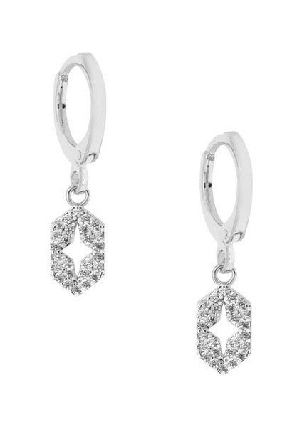 Kutup Yıldızı Rhodium Küpe