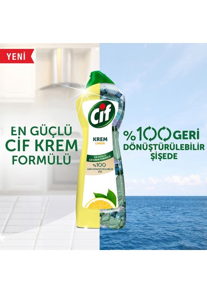 Krem Yüzey Temizleyici 750 ML X3 Frezya ve Müge Çiçeği + Amonyak + Limon