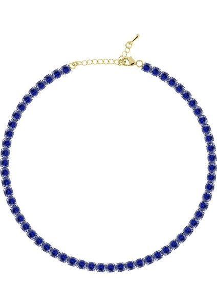 Merano Design 5mm Lacivert Su Yolu Choker