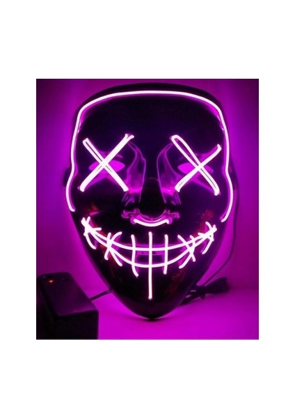 Hallowen LED Işıklı Neon Maske 3 Modlu Parti Eğlence Maskesi