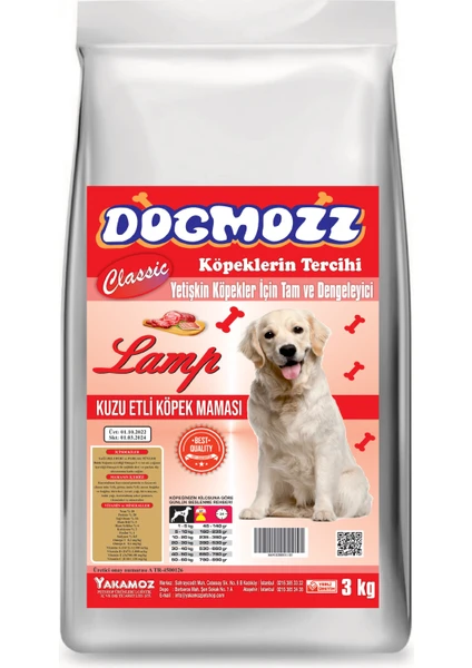 Dogmozz Classic Kuzulu Yetişkin Köpek Maması 3 kg