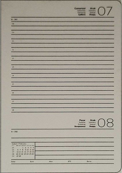2023 Günlük Ajanda Karton Sert Kapak 17 x 24 cm fırsatları