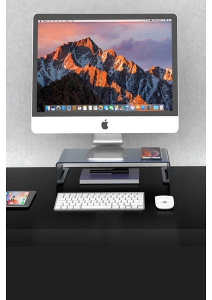 Çok Amaçlı Monitör Laptop Notebook Standı Yükseltici Sehpa Siyah Metal