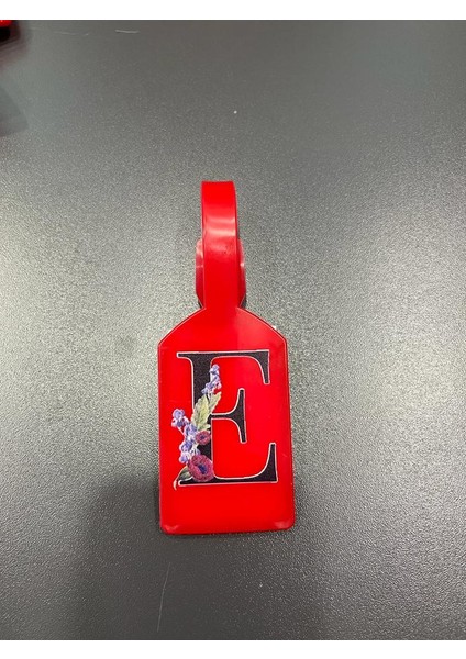 E Harf Kırmızı Bavul Etiketi,valiz Etiketi,kartlık,isimlik,bagaj Etiketi
