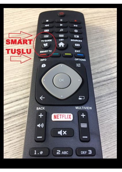 Philips Uyumlu The One 58PUS8505 ve Tüm Modelleri ile Uyumlu Smart Netflix LED Tv Kumandası