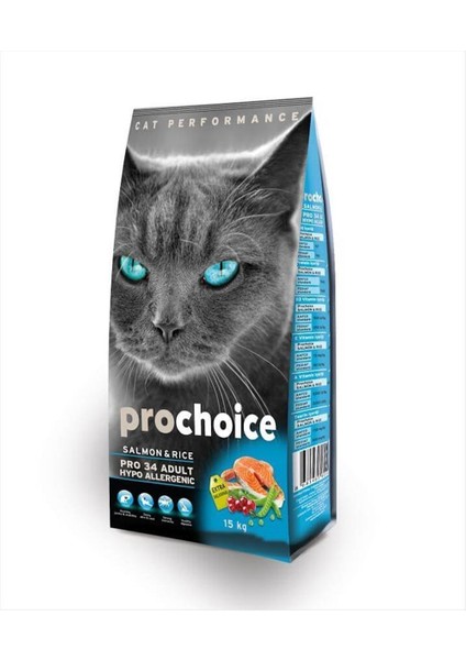 Pro 34 Salmonrice Somonlu Yetişkin Kedi Maması 15 kg