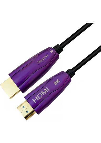 (CPS8K200) 20MT 8k 60HZ HDMI 2.1 - Ethernet 48 Gbps Metal Başlık Aktif Fiber Optıc HDMI Kablo