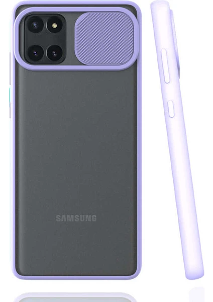 Samsung Galaxy A81 (Note 10 Lite) Kılıf Slide Sürgülü Kamera Korumalı Sert Silikon Lensi Kapak