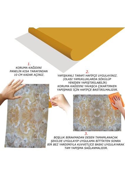 Kendinden Yapışkanlı Cappuccino Desenli Pvc Panel 41X62 cm (4 Adet) 1 M²