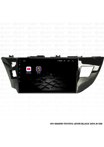 Toyota Levin Black Android Carplay Multimedya Navigasyon Ekran Teyp 8GB+128GB