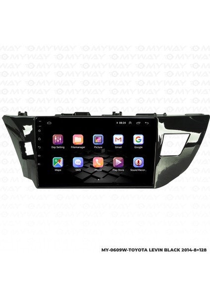Toyota Levin Black Android Carplay Multimedya Navigasyon Ekran Teyp 8GB+128GB