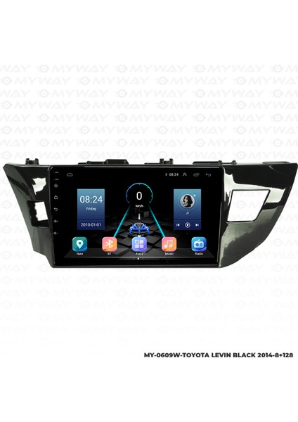 Toyota Levin Black Android Carplay Multimedya Navigasyon Ekran Teyp 8GB+128GB