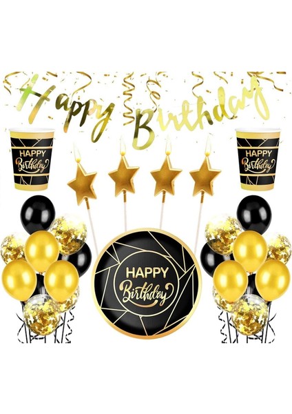 Happy Birthday Yazılı Parti Seti 16 Kişilik