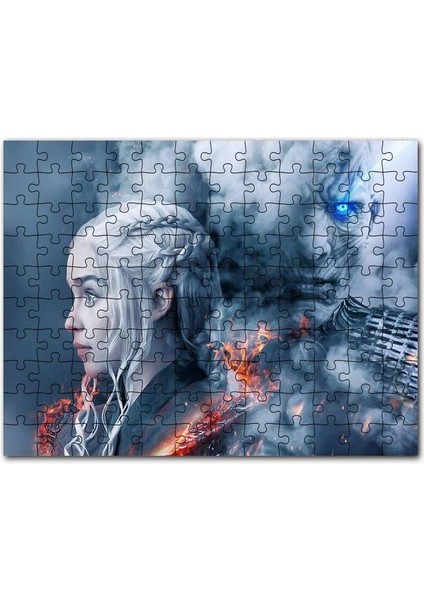 Game Of Thrones Daenerys Targaryen ve Night King 500 Parça Puzzle Yapboz Mdf (Ahşap)