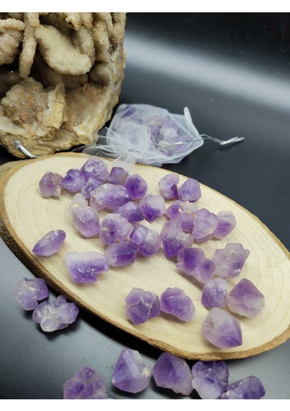 Ametist Diş Cüzdan Boy Doğal Taş (Sertifikalı)