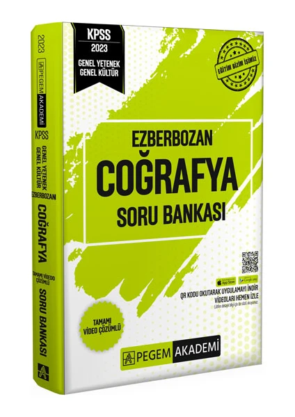 Pegem Akademi Yayıncılık 2023 Ezberbozan KPSS Genel Yetenek Genel Kültür Coğrafya Soru Ban