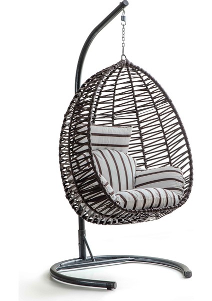 Class Rattan Salıncak Kahve Zebra Zebra Kahve Oturum