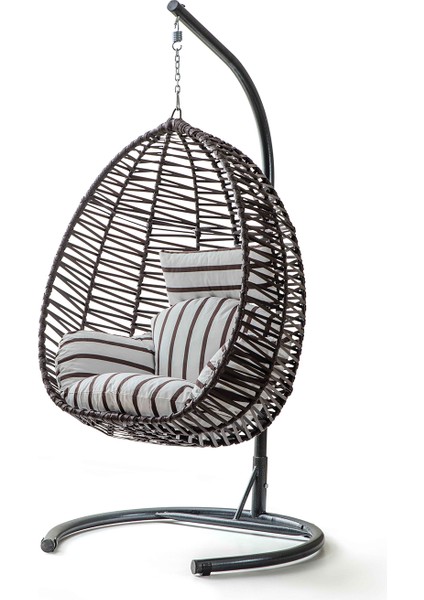 Class Rattan Salıncak Kahve Zebra Zebra Kahve Oturum