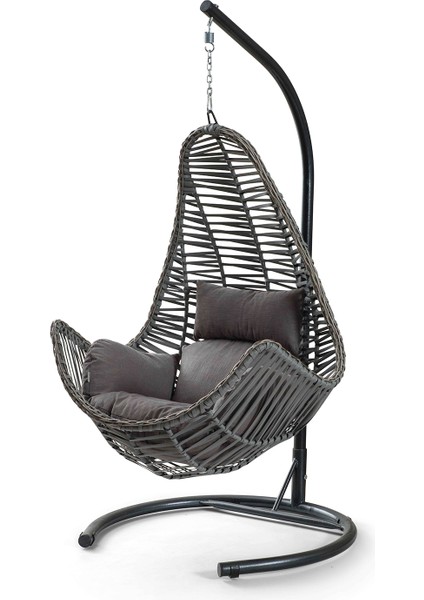 Zen Rattan Salıncak Gri Gri Oturum