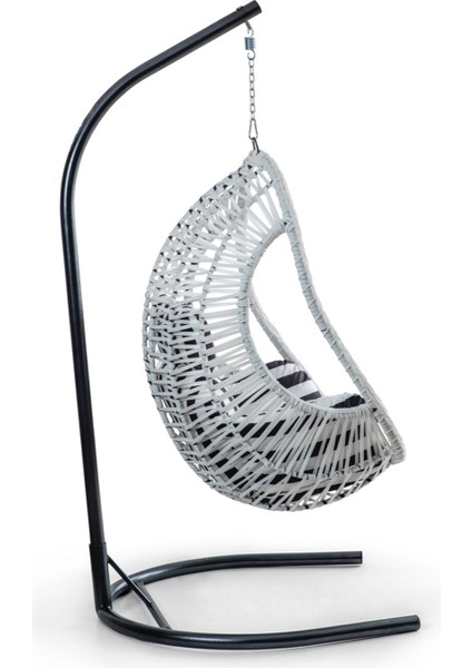 Cosmo Rattan Salıncak Beyaz Zebra Oturum