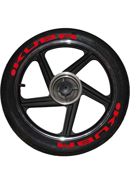 Motorsiklet Kuba Lastik Sticker Lastik Yanağı Yazısı Stiker 8 Adet