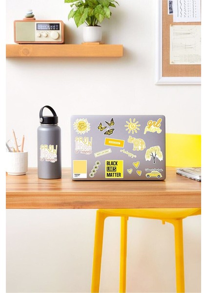 - Vsco Yellow Laptop Notebook Tablet Sticker Set 5