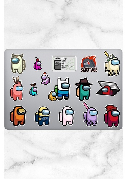 Among Us Temalı Defter Ajanda Planner Bullet Journal Laptop Notebook Tablet Sticker Seti 16 Adet